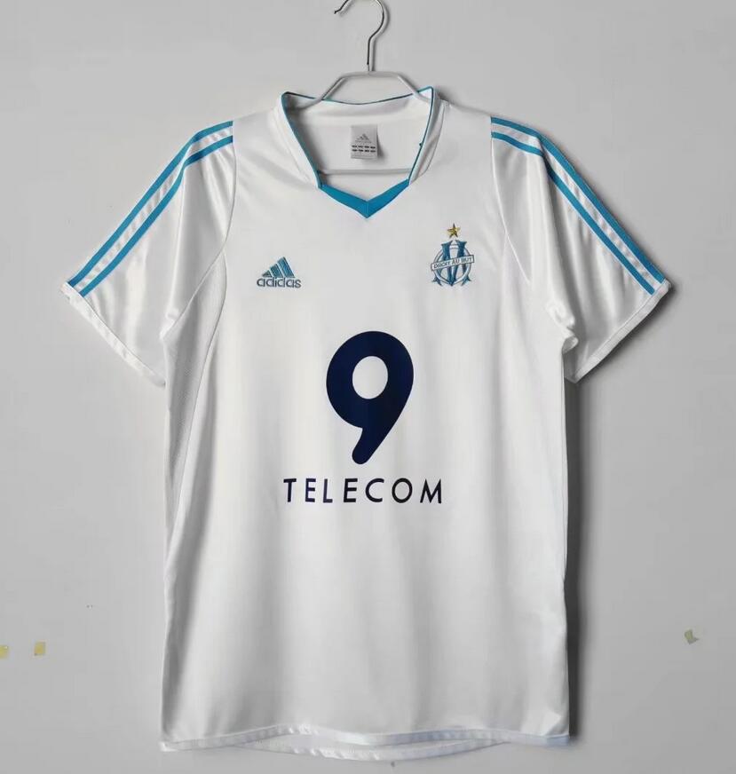 2003-04 Marseille Retro Home Kit Soccer Jersey